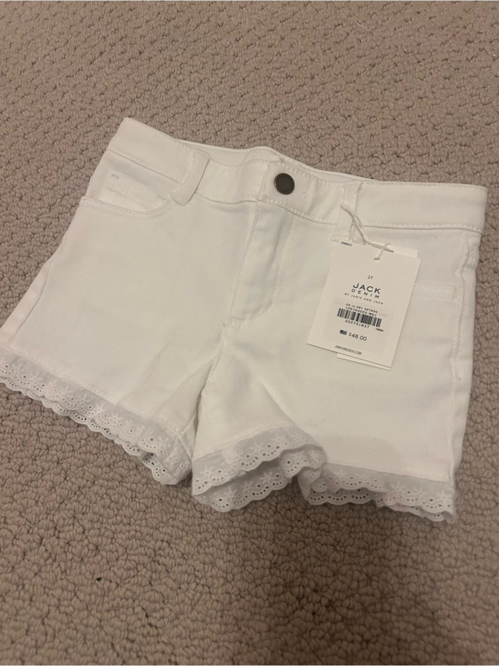 Jack & Jack White Eyelet Denim Shorts